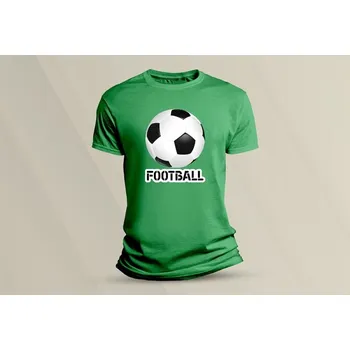 Dětské bavlněné tričko Football. velikost 152 (12-13 let) Zelená