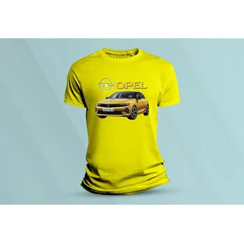 Dětská móda Dětské bavlněné tričko Opel Astra. Žlutá velikost 128 (7-8 let)