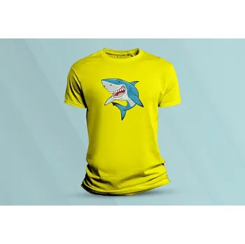 Dětská móda Dětské bavlněné tričko Shark 1. Žlutá velikost 152 (12-13 let)