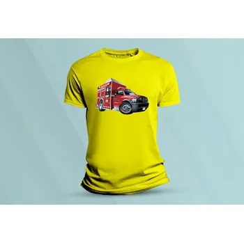 Dětské bavlněné tričko Fire Rescue 2. Žlutá velikost 128 (7-8 let)