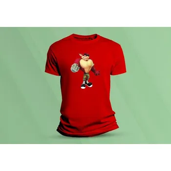 Dětské bavlněné tričko Crunch Bandicoot. Červená velikost 140 (9-11 let)