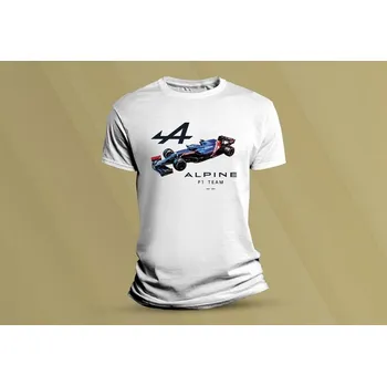 Chlapecké tričko Dětské bavlněné tričko Alpine F1 Team. Bílá velikost 104 (3-4 roky)