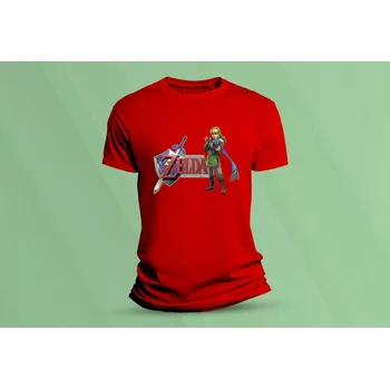 Dětské bavlněné tričko Zelda. Červená velikost 128 (7-8 let)