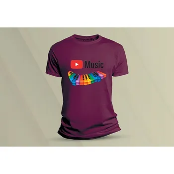 Dětské bavlněné tričko Music. velikost 140 (9-11 let) Vínová