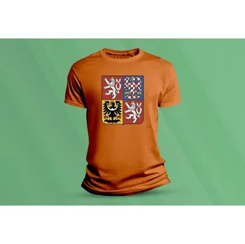 Chlapecké tričko Dětské bavlněné tričko Státní znak ČR. velikost 128 (7-8 let) Oranžová