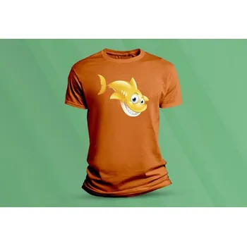 Dětská móda Dětské bavlněné tričko Shark 3. velikost 128 (7-8 let) Oranžová