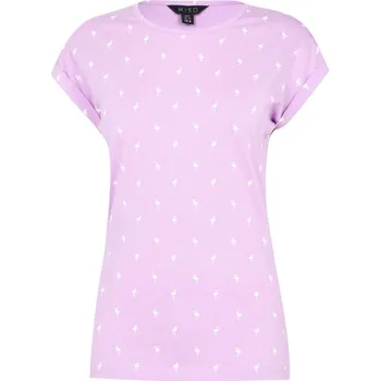 Dámské tričko Miso Printed Boyfriend T Shirt Lilac 18 (XXL)