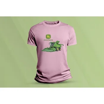 Dětské bavlněné tričko John Deere 2. Růžová velikost 140 (9-11 let)