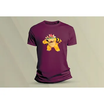 Chlapecké tričko Dětské bavlněné tričko Král Koopa. velikost 116 (5-6 let) Vínová