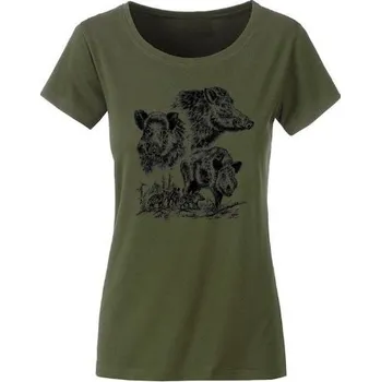 Dámské tričko E-myslivost Myslivecké tričko dámské - RODINA DIVOČÁKŮ - Velikost 2XL