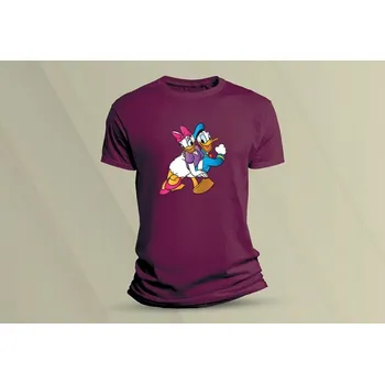 Dětské bavlněné tričko Daisy a Donald. velikost 128 (7-8 let) Vínová