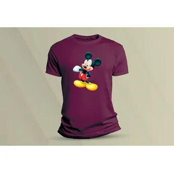 Chlapecké tričko Dětské bavlněné tričko Mickey 2. Vínová velikost M