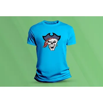 Chlapecké tričko Dětské bavlněné tričko Pirát. velikost 128 Azurová