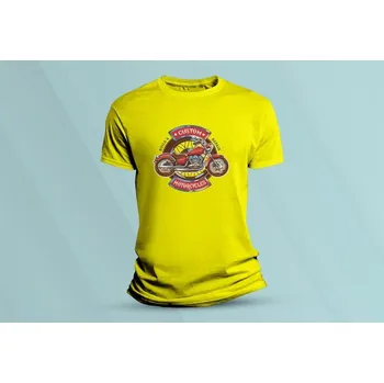 Dětská móda Dětské bavlněné tričko Custom Motorcycles. Žlutá velikost 116 (5-6 let)