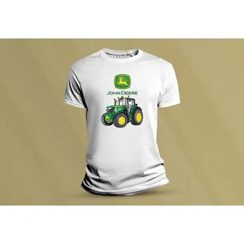 Dětské bavlněné tričko John Deere 1 Bílá velikost 152 (12-13 let)