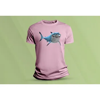 Dětské bavlněné tričko Shark 2. Růžová velikost 140 (9-11 let)