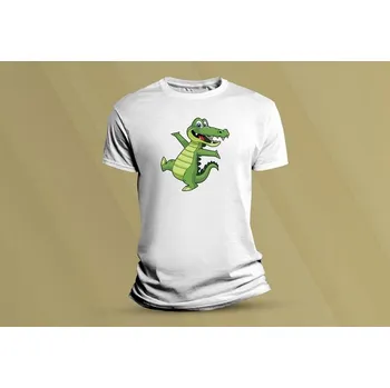 Chlapecké tričko Dětské bavlněné tričko Krokodýl. Bílá velikost 104 (3-4 roky)