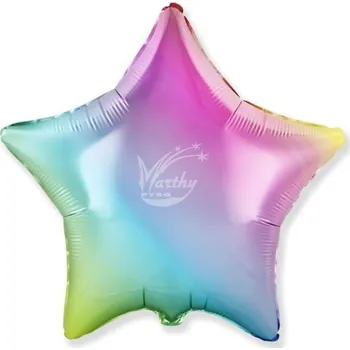 Zábavní pyrotechnika Balón fóliový 45 cm Hvězda - duhová