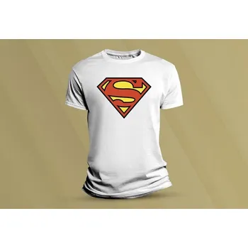 Chlapecké tričko Dětské bavlněné tričko Superman. Bílá velikost 128 (7-8 let)