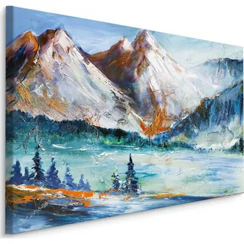 Obraz Plátno Malovaná Horská Krajina II. 100x70 cm