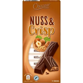 Čokoláda Choceur reigel Čokoláda Křupinky a Lískový oříšek 11ks 200g