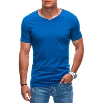 Pánské tričko Pánské tričko s výstřihem do V EM-TSBS-0101 modré