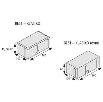 BEST - KLASIKO tl.4cm /200x100x40mm/ přírodní (19,2m2/pal)