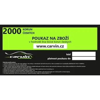 Dárková visačka Carvin Dárkový poukaz v hodnotě 2000 Kč