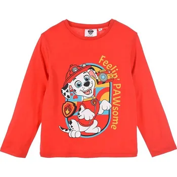 Červené chlapecké tričko s dlouhým rukávem Paw Patrol - Marshall Velikost: 116