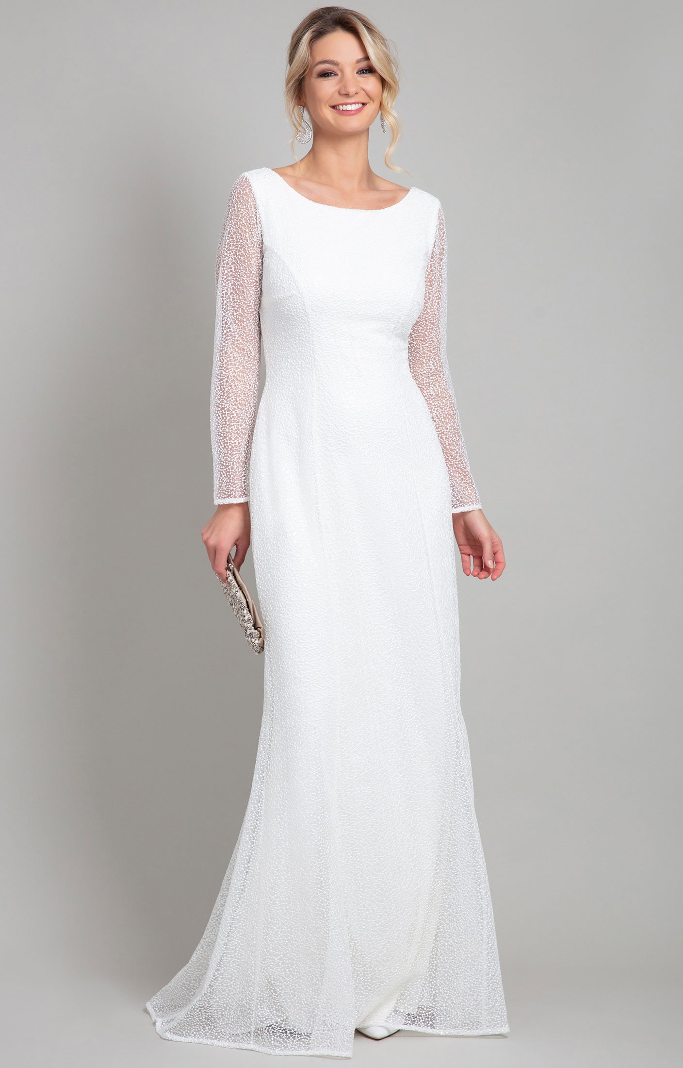 Tiffany Rose IRIS svatební šaty s dlouhým rukávem Barva: Ivory - smetanová, Velikost: 3 EU 40-42, Materiál: krajkové