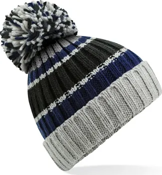 Čepice Beechfield B392 Hygge Striped Beanie Blue Steel uni