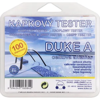 Bazénová chemie DUKE JABLONEC s.r.o. Kapkový tester na alkalitu vody DUKE A do bazénu a vířivky