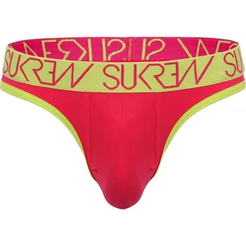 Pánské erotické prádlo Pánská tanga Sukrew Raspberry Classic Thong L, červeno-zelená pánská tanga
