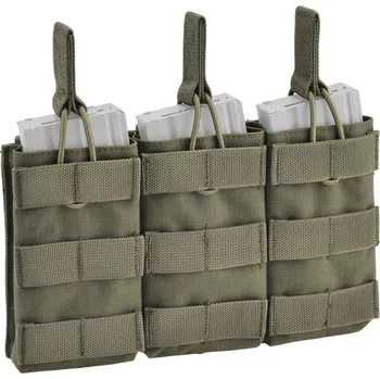 Sumka Defcon 5 na 3 zásobníky typu M4/AK47/SA58 otevřená, OD Green