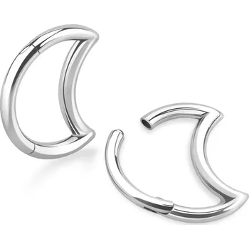 Piercing Piercingate Piercing - měsíček - PKR00153 - Barva/Motiv: Stříbrná, Průměr kroužku: 10 mm, Průměr tyčky: 1,2 mm