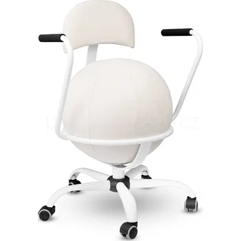 Balónová židle PRACUJ ZDRAVĚ A1+ bílá Výška balónové židle: standard do 191 cm, Barva rámu: černá luxusní design, látkový potah balónu