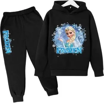 Frozen (Ledové království) Dětská tepláková souprava - Elsa Frozen (černé tepláky) Barva: Černá, Velikost: 100/3-4 roky