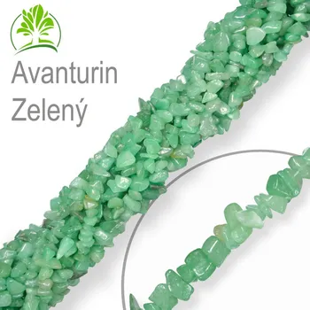 Přírodní kámen Návlek z tromlovaných kamenů 90cm Avanturin Zelený