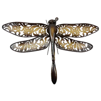 Dekorace jezírka Prodex Vážka kov hnědobéžová větší 45 x 33 cm Prodex A00570