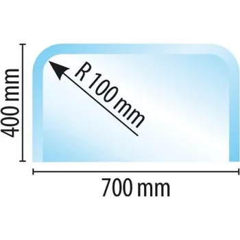 Krbové nářadí Sklo pod kamna typ, R 100, 700 x 400 x 6 mm