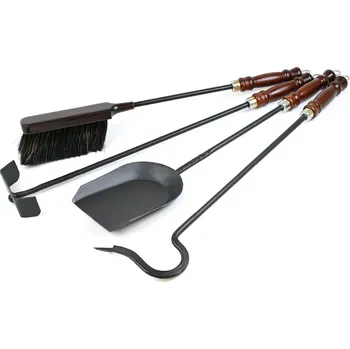 Krbové nářadí Sada krbová 4-dílná - rukojeť ořech