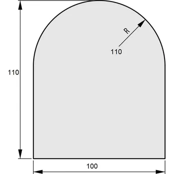 Krbová kamna Sklo pod kamna půloblouk 100x110 R 110 tl. 6 mm