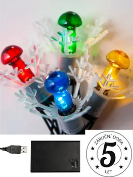Vánoční osvětlení Exihand Astra mini vánoční řetěz muchomůrky 20 LED teplá bílá