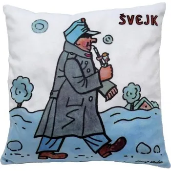 Dekorativní polštářek Moravská Ústředna Brno Josef Lada 25 x 25 cm