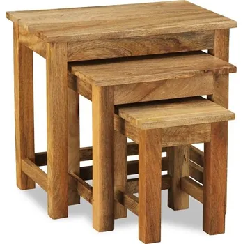 Komoda AV interiery Sada odkládacích stolků (3 ks) z masivu manga, HINA OST