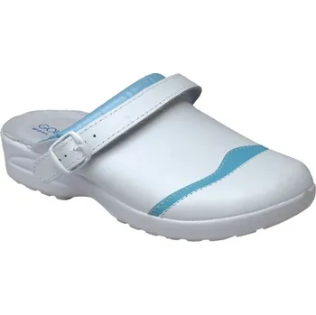 Dámské pantofle Santé GF/615/Celeste unisex pantofle uzavřená bílo modré 46