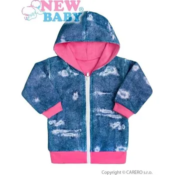 Kojenecká bunda Kojenecký kabátek/Bundička bavlna - LIGHT JEANS modro-růžová - vel.68