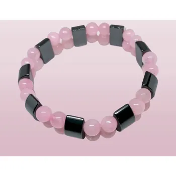 Náramek Luxusní náramek hematit s růženínem skládaný