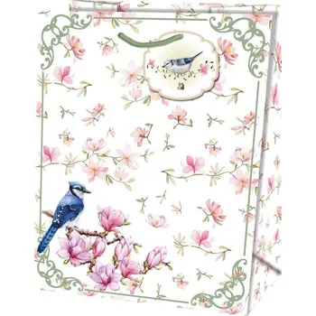 Dárková taška Taška dárková Medium matt 19 x 10,2 x 23cm TM - motiv magnolie