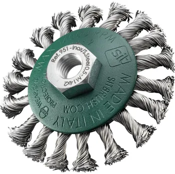 Brusný kartáč SIT Kónický kartáč copánkový - nerez (CZ) Nerez M14 14000 0,50 mm 20 18 95